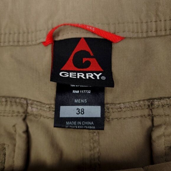 GERRY Utility Cargo Comfort Fit Active Hiking Shorts Khaki Tan Gorpcore Mens 38 - Picture 2 of 4